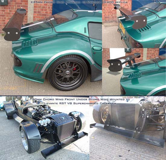 UNIVERSAL FIT MOTORSPORT REAR WING, 225MM CHORD (STRAIGHT), CARBON, ADJUSTABLE CLAM/BOOT/ROOF MOUNTED - R01SB0163