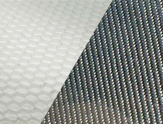 Carbon/Aluminium honeycomb sheet, 12.5mm alloy core with 0.5mm skins (13.5mm approx thickness), 1000*2000mm (double sided gloss 0/90') - R01SU0184