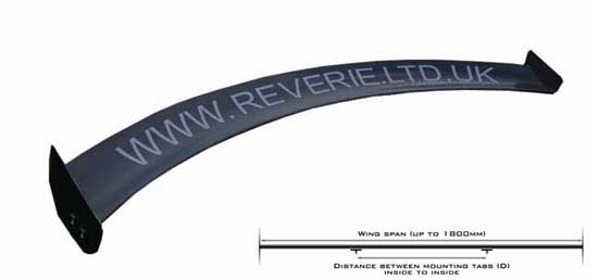 REVERIE Universal Motorsport Carbon Rear Wing Kit (Curved) - 110mm Chord, Adjustable Clam/Boot/Roof Mounted - R01SB0206