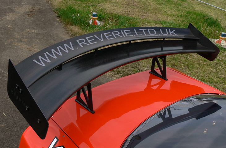 REVERIE Universal Dual-Element Motorsport Carbon Rear Wing Kit (Curved) - 225/110mm Chord, Adjustable Clam/Boot/Roof Mounted - R01SB0210