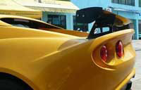 REVERIE Lotus Elise/Exige S2 Carbon Rear Wing Kit (Curved) - 150mm Chord x W1245mm, Adjustable Clam