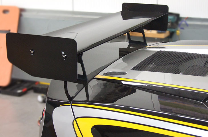 REVERIE Lotus 2-Eleven Carbon Fibre Rear Wing Kit (Straight) - 225mm Chord x W1650mm, Adjustable - R01SB0246