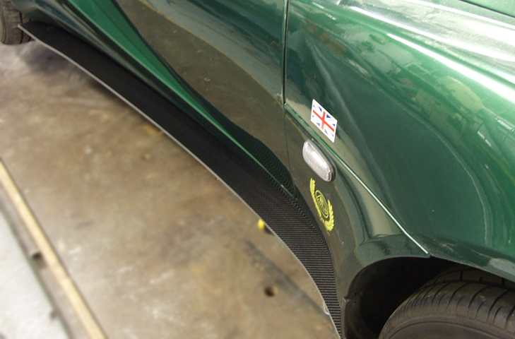 Lotus Elise S2/S3 and Exige S2 Carbon Fibre Sill Extensions - Pair, Std Arches - R01SB0249