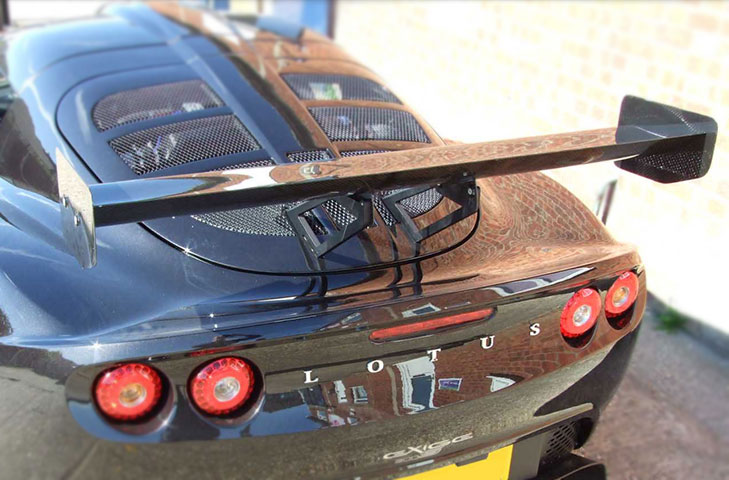 Lotus Exige S2 Carbon Rear Wing Kit (Straight) - 225mm Chord x W1245mm, Adjustable - R01SB0335