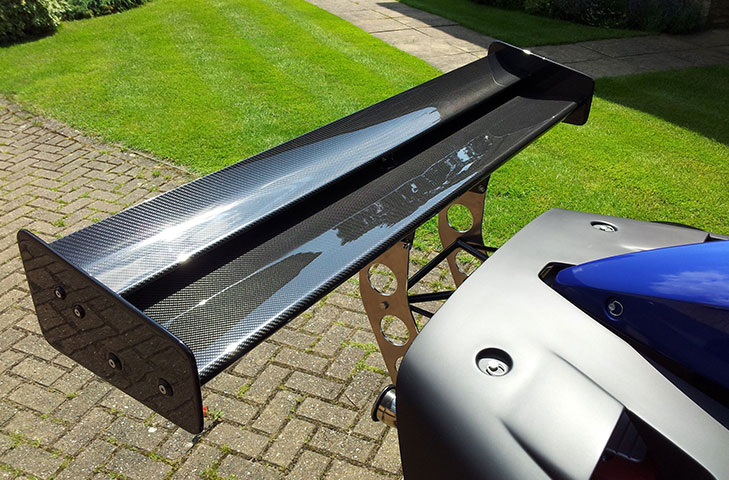 Ariel Atom 3 Dual-Element Carbon Rear Wing (Straight) - 225/110mm Chord x W1360mm, Adjustable - R01SB0401