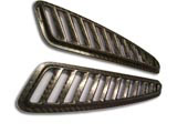 Universal Bonnet Vent Grilles - Carbon Fibre, Pair, L232mm x W56mm