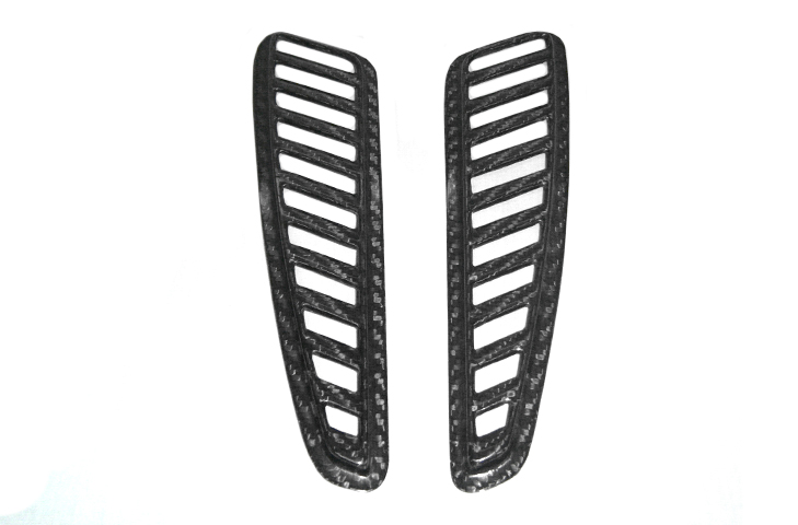 Universal Bonnet Vent Grilles - Carbon Fibre, Pair, L232mm x W56mm - R01SB0404