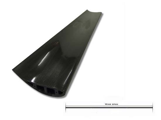 Universal High-Downforce Carbon Rear Wing (Straight) - 310mm Chord x W2100mm Inc. Alloy Inserts for End mounting! No drop tabs supplied. - R01SB0430