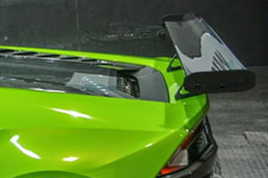 Lamborghini Huracan (2014 - ) 225mm Chord Carbon Fibre Rear Wing Kit (Straight) -  Clear Coated with Alloy Wing Mounts