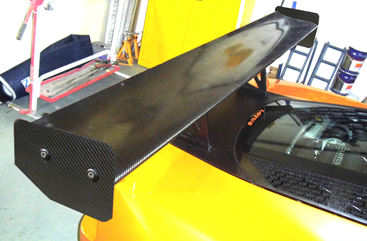 Lotus Exige S3 V6 Low-Drag Carbon Rear Wing Kit - 310mm Chord Tailgate mounted - R01SB0469