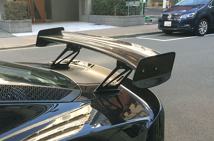 Lotus Exige 380 S3 V6 Carbon Fibre Rear Wing Kit (Curved) - 225mm Chord, Exige 380 Style End Plates Tailgate mounted