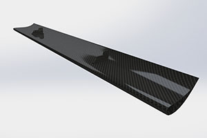 Reverie 225mm Chord Top-Mounted Carbon Fibre Rear Wing (Straight)