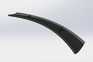 Reverie 225mm Chord Top-Mounted Carbon Fibre Rear Wing (Curved)