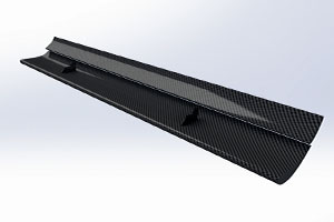 ReVerie 225 + 110mm Chord Dual Element Top-Mounted Carbon Fibre Rear Wing - Straight