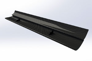 ReVerie 225mm + 150 Chord Dual Element Top-Mounted Carbon Fibre Rear Wing (Straight)