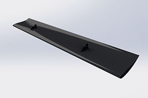 Reverie 310mm Chord Low Drag Top-Mounted Carbon Fibre Rear Wing - Straight