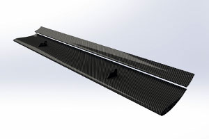 Reverie 310mm +110mm Chord Low Drag Top-Mounted Dual Element Carbon Fibre Rear Wing