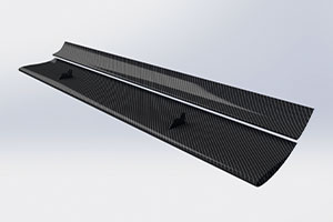 Reverie 310mm +150mm Chord Low Drag Top-Mounted Dual Element Carbon Fibre Rear Wing