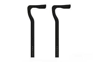 Universal Reverie CNC Rear Wing Alloy Long Swan Mounts - Pair (car set) Black anodised