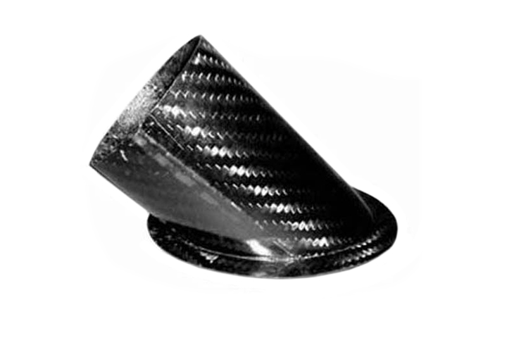 REVERIE Air Intake/Inlet Pipe - 58mm 45deg Angle Outlet, Carbon Fibre - R01SE0043