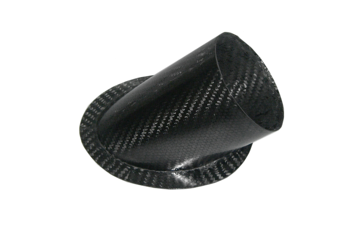 REVERIE Air Intake/Inlet Pipe - 75mm 45deg Angle Outlet, Carbon Fibre - R01SE0045