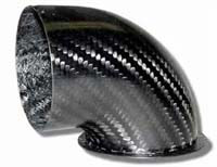REVERIE Air Intake/Inlet Pipe - 58mm 90deg Elbow Outlet, Carbon Fibre