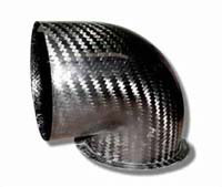 Air Intake/Inlet Pipe - 75mm 90deg Elbow Outlet, Carbon Fibre