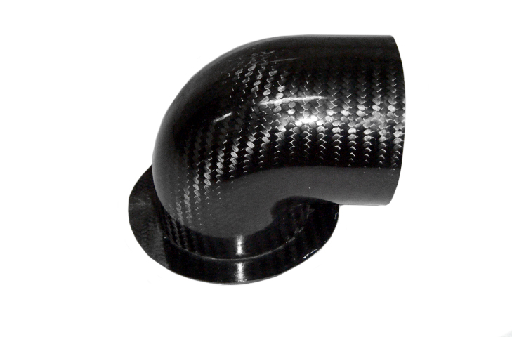 REVERIE Air Intake/Inlet Pipe - 75mm 90deg Elbow Outlet, Carbon Fibre - R01SE0058