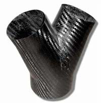 REVERIE Air Intake/Inlet Pipe Y Splitter - 1 x 75mm, 2 x 58mm Outlets , Carbon