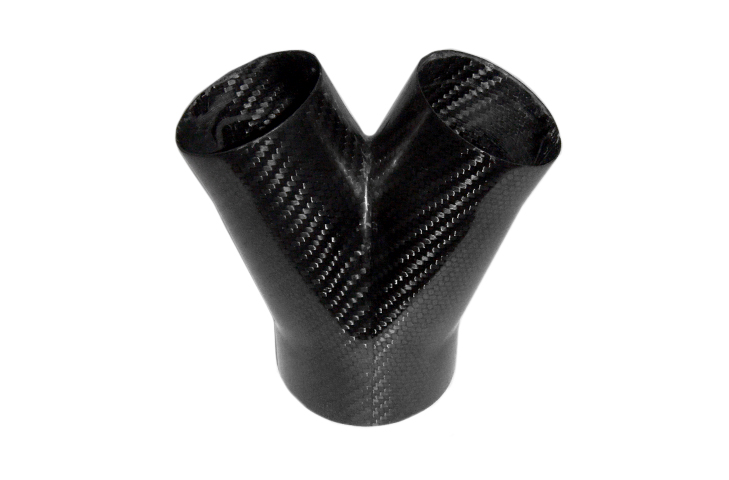 REVERIE Air Intake/Inlet Pipe Y Splitter - 1 x 75mm, 2 x 58mm Outlets , Carbon - R01SE0062