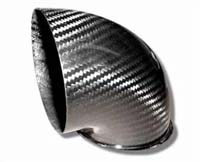 Air Intake/Inlet Pipe - 100mm 90deg Elbow Outlet, Carbon Fibre
