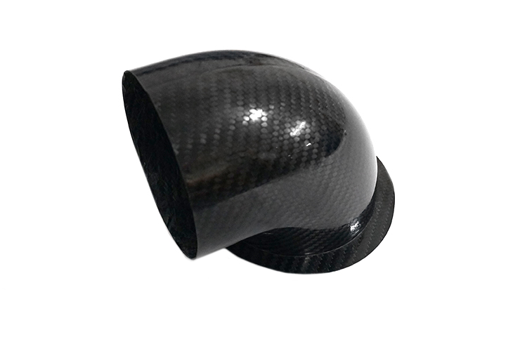 REVERIE Air Intake/Inlet Pipe - 100mm 90deg Elbow Outlet, Carbon Fibre - R01SE0165