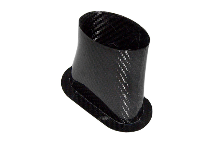 REVERIE Air Intake Duct - 105mm x 38mm Oval Inlet 75mm Outlet, Carbon Fibre - R01SE0249