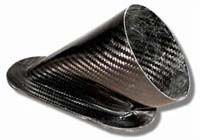 Air Intake/Inlet Pipe - 75mm 45deg, 15deg (Down) Oval Outlet, Carbon