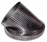 Air Intake Duct Adaptor - 152mm 45deg Inlet, 100mm Outlet, Carbon
