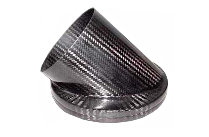 REVERIE Air Intake Duct Adaptor - 152mm 45deg Inlet, 100mm Outlet, Carbon - R01SE0303