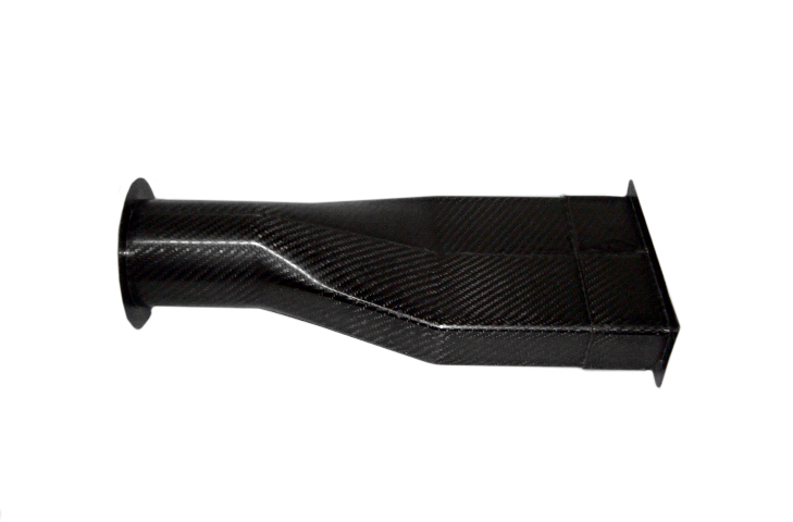 REVERIE Rectangular Air Intake Duct - 75mm Outlet, 140mm x 40mm, Carbon Fibre - R01SE0372