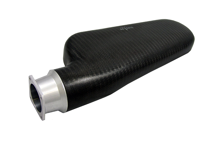 Reverie Fontana 65X Carbon Intake Plenum - LH 100mm Tapered Inlet, 98.9mm Square S2000 Throttle Mounting - R01SE0485