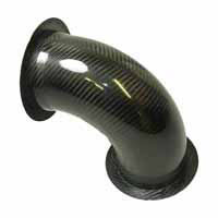 Air Intake/Inlet Pipe - 100mm 90deg Long Elbow Centre Radius Outlet Flanged Carbon Fibre