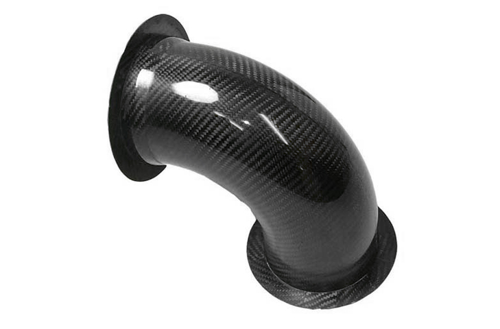REVERIE Air Intake 90deg Long Corner Elbow Angle Adapter - 100mm Dia, Carbon Fibre - R01SE0501