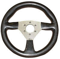 REVERIE Flight 280 Carbon Steering Wheel - MOMO/Sparco/OMP (70mm PCD), Silver Centre