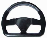 Rally 330 x 260 Carbon Flat-Bottomed Steering Wheel - Undrilled, Half Alcantara