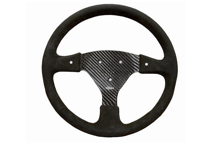REVERIE Rally 330 Carbon Steering Wheel - 3-Stud (50.8mm PCD), Alcantara Trimmed, 2 Button - R01SH0109