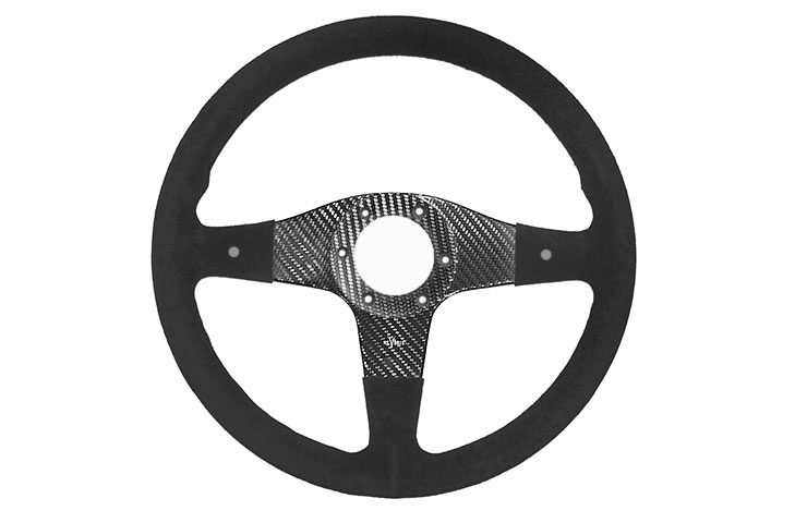 FQ350 Carbon Steering Wheel - NARDI/Personal/RAID (74mm PCD), Alcantara, 2 Button - R01SH0130