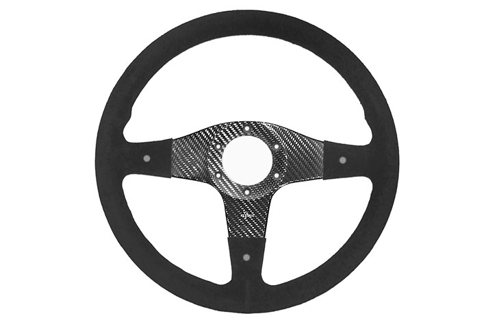 REVERIE FQ350 Carbon Steering Wheel - MOMO/Sparco/OMP (70mm PCD), Alcantara, 3 Button - R01SH0134