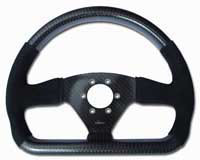 REVERIE Rally 330 x 260 Carbon Flat-Bottomed Steering Wheel - NARDI/Personal/RAID (74mm PCD), Half Alcantara