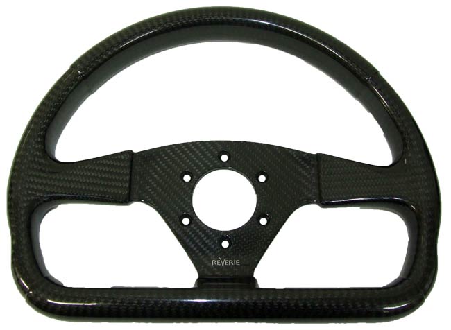 Rally 330 x 260 Carbon Flat-Bottomed Steering Wheel - MOMO/Sparco/OMP Drilled, Untrimmed, Lacquered