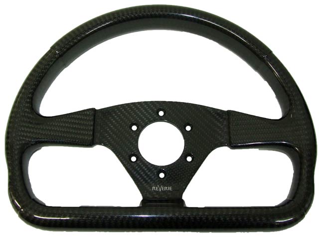 REVERIE Rally 330 x 260 Carbon Flat-Bottomed Steering Wheel - MOMO/Sparco/OMP (70mm PCD), Untrimmed, Lacquered