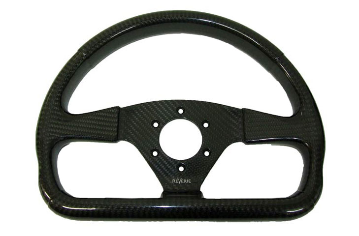 REVERIE Rally 330 x 260 Carbon Flat-Bottomed Steering Wheel - MOMO/Sparco/OMP (70mm PCD), Untrimmed, Lacquered - R01SH0140UL