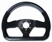 REVERIE Rally 330 x 260 Carbon Flat-Bottomed Steering Wheel - MOMO/Sparco/OMP (70mm PCD), Half Alcantara